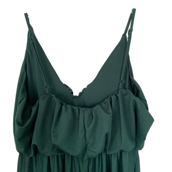 Asos Design Dark Green Sleeveless Adjustable Strap Mdid V Neck Dress US 6 - Picture 3 of 9
